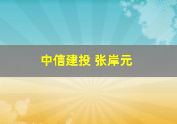 中信建投 张岸元